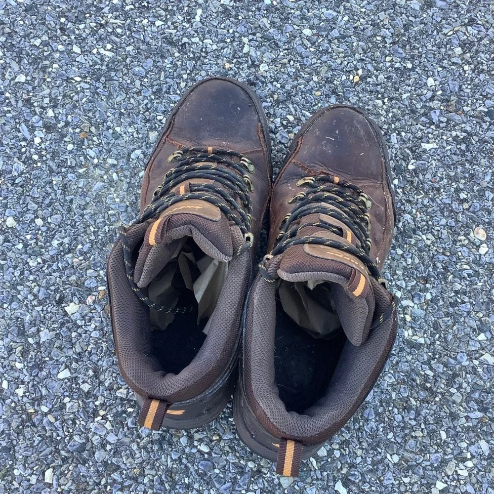 Skechers Waterproof Men's Leather Hiking Boots Brown Size 13‎ US